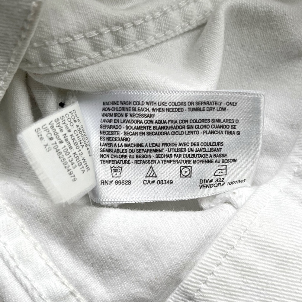 Kardashian Kollection White Denim Jean Jacket, sz XS - Picture 10 of 12